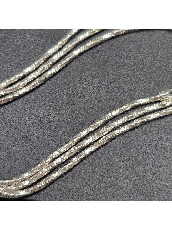 Karizia Jewelry - Vintage Sterling Silver Twisted Snake Chain Necklace 18" Italian Signed Karizia